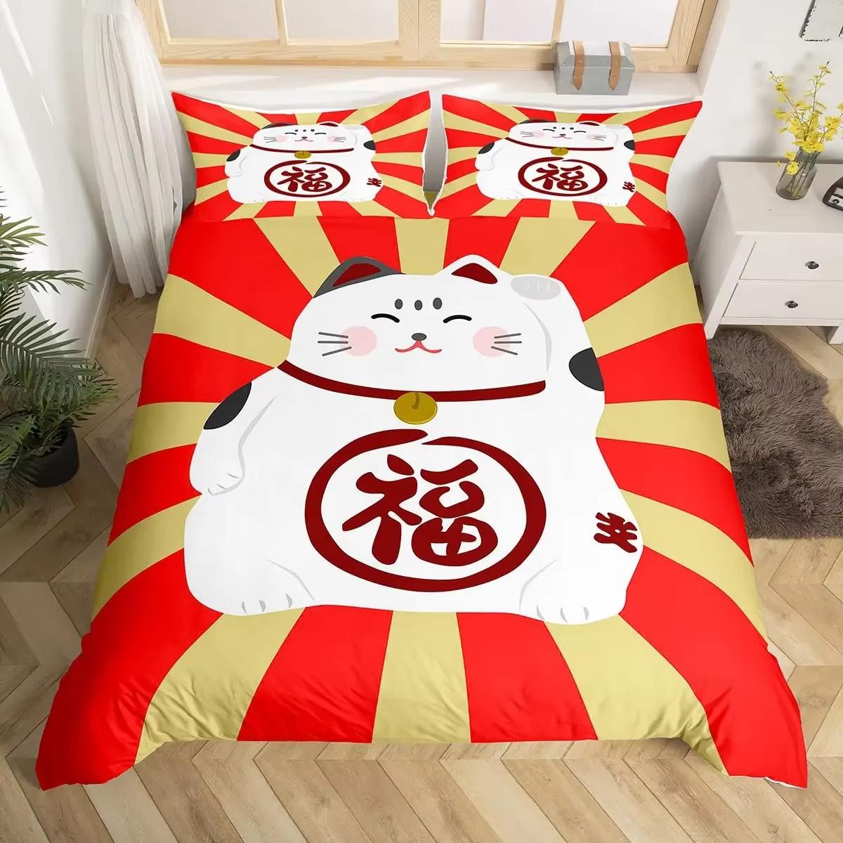 Комплект пододеяльника Lucky Cat в японском стиле с волновым узором, комплекты постельного белья для взрослых и детей, экзотический декор для спальни, комплект из 3 предметов: пододеяльник размера кинг EU Single(135*200cm)3pcs
Комплект пододеяльника Lucky Cat в японском стиле с волновым узором, комплекты постельного белья для взрослых и детей, экзотический декор для спальни, комплект из 3 предметов: пододеяльник размера кинг EU Single(135*200cm)3pcs