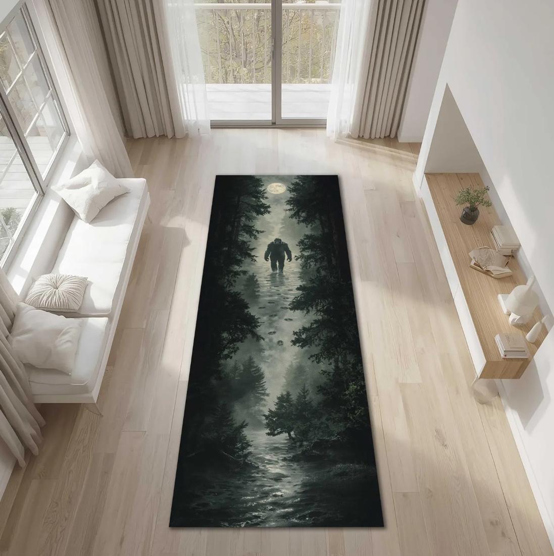 Bigfoot Forest Mystery Runner Rug Dark Moonlit Woods Design Mystical Creature Pattern Perfect For Hallway Corridor Home Decor 40X60CM
Bigfoot Forest Mystery Runner Rug Dark Moonlit Woods Design Mystical Creature Pattern Perfect For Hallway Corridor Home Decor 40X60CM