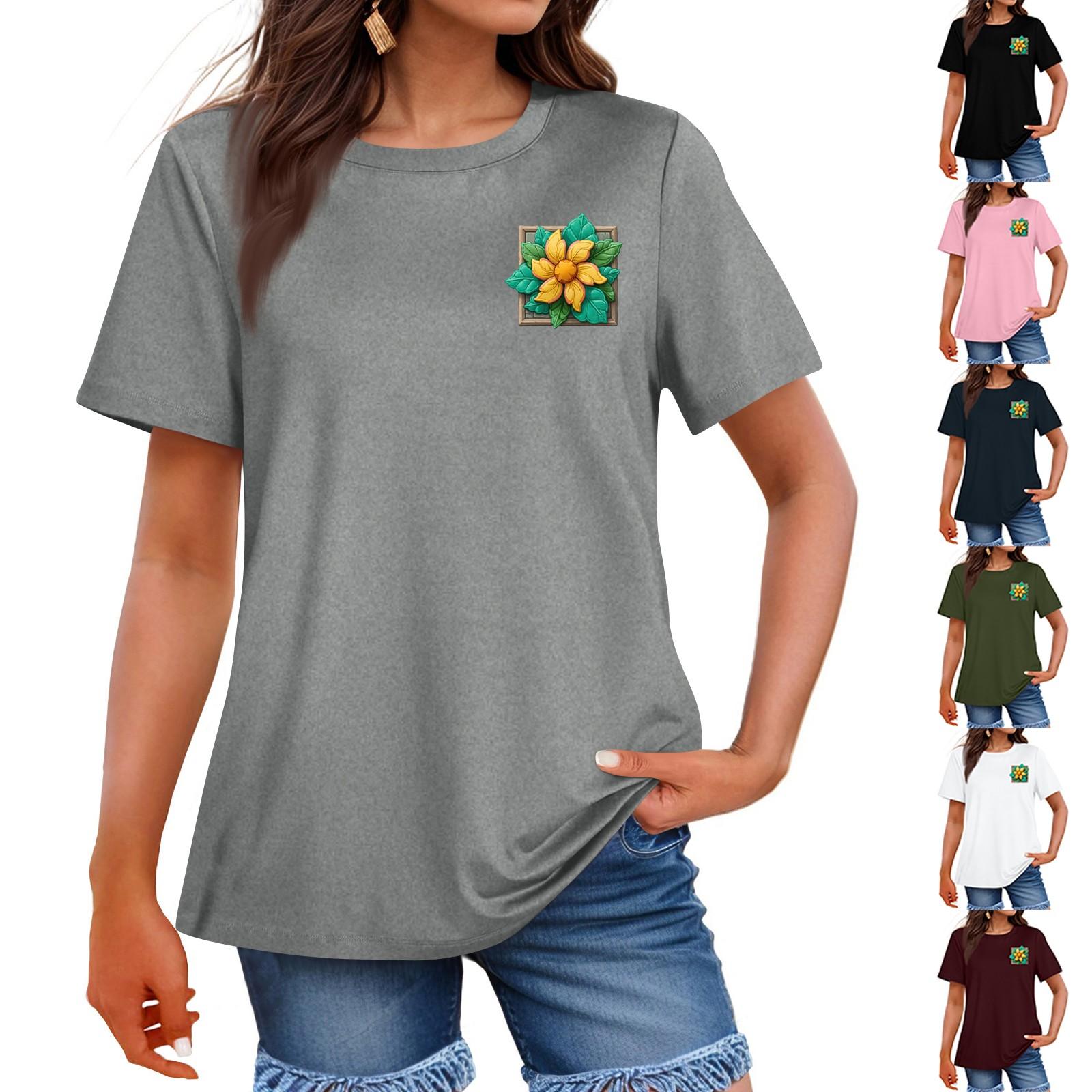 Ladies Loose Comfortable Casual Fashionable Plant Flower Printed Round Neck Short Sleeved Shirt L винный
Ladies Loose Comfortable Casual Fashionable Plant Flower Printed Round Neck Short Sleeved Shirt L винный
