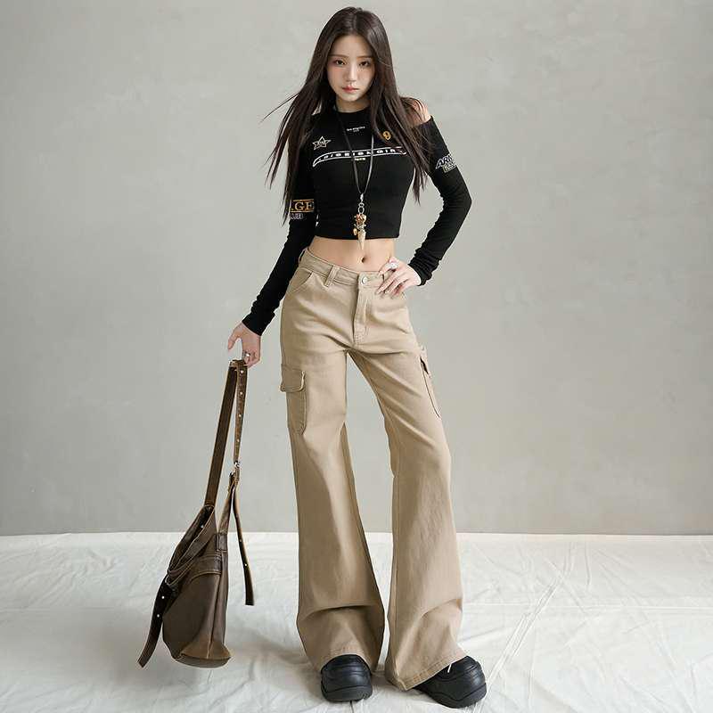 Women s Khaki Flare Denim Jeans with Large Pockets - Autumn/Winter Loose Fit, Floor-Length, Stretch XS
Women s Khaki Flare Denim Jeans with Large Pockets - Autumn/Winter Loose Fit, Floor-Length, Stretch XS