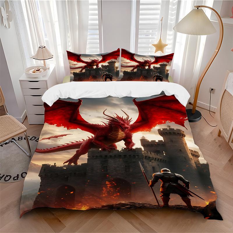 3pcs Dragon Castle 1Cover + 2Pillowcases, PillowInserts NotIncluded, Machine Washable, All - Season Use, Suitable for Bedroom Guest Room84 135x200cm
3pcs Dragon Castle 1Cover + 2Pillowcases, PillowInserts NotIncluded, Machine Washable, All - Season Use, Suitable for Bedroom Guest Room84 135x200cm
