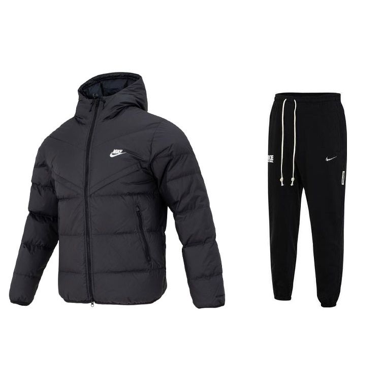Nike Теплая куртка-пуховик с капюшоном и вышитым логотипом, брюки с манжетами на шнурке, повседневный спортивный костюм, мужской костюм, черный FB8178-010+FB7004-010 M
Nike Теплая куртка-пуховик с капюшоном и вышитым логотипом, брюки с манжетами на шнурке, повседневный спортивный костюм, мужской костюм, черный FB8178-010+FB7004-010 M