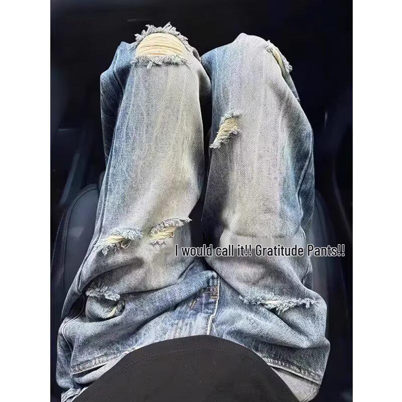 High Waist Plus Size Lightning Washed Ripped Jeans - Slimming Micro Flare Straight Leg for Women 3XL: Height 155-165CM (75-82.5kg)
High Waist Plus Size Lightning Washed Ripped Jeans - Slimming Micro Flare Straight Leg for Women 3XL: Height 155-165CM (75-82.5kg)