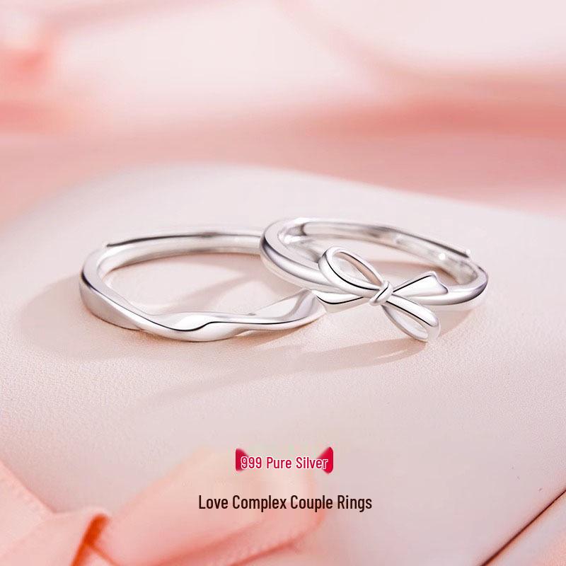 Light Luxury 999 Sterling Silver Bowknot Couple Rings – Pair for Men & Women, Perfect Birthday/Christmas Gift for Girlfriend Women s Style
Light Luxury 999 Sterling Silver Bowknot Couple Rings – Pair for Men & Women, Perfect Birthday/Christmas Gift for Girlfriend Women s Style