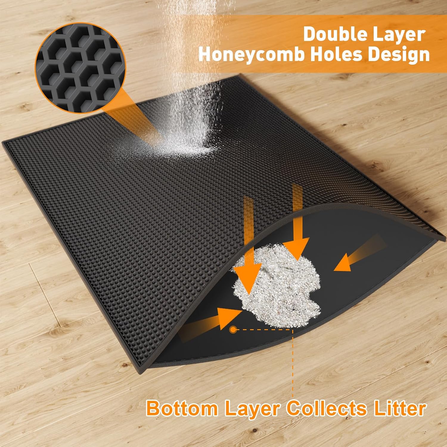 Cat Litter Box Mat EVA Litter Trapping Mat Double Layer Honeycomb Holes Desig 30x30cm серый
Cat Litter Box Mat EVA Litter Trapping Mat Double Layer Honeycomb Holes Desig 30x30cm серый