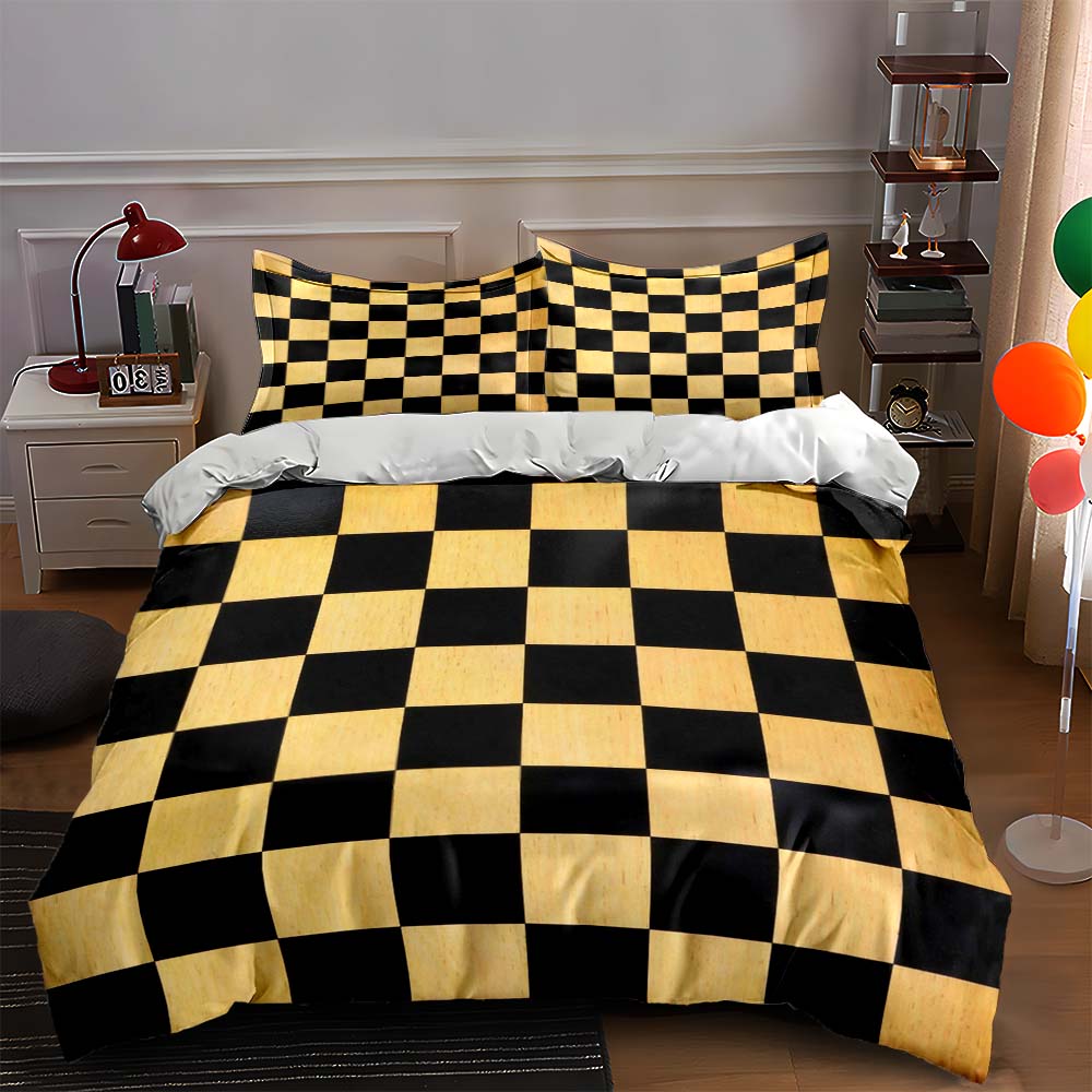 Checkered black yellow Bedding Duvet cover sets Duvet covers Pillowcases gifts (1 * Duvet Cover 2 * Pillowcases, without duvet insert) 135x200cm
Checkered black yellow Bedding Duvet cover sets Duvet covers Pillowcases gifts (1 * Duvet Cover 2 * Pillowcases, without duvet insert) 135x200cm