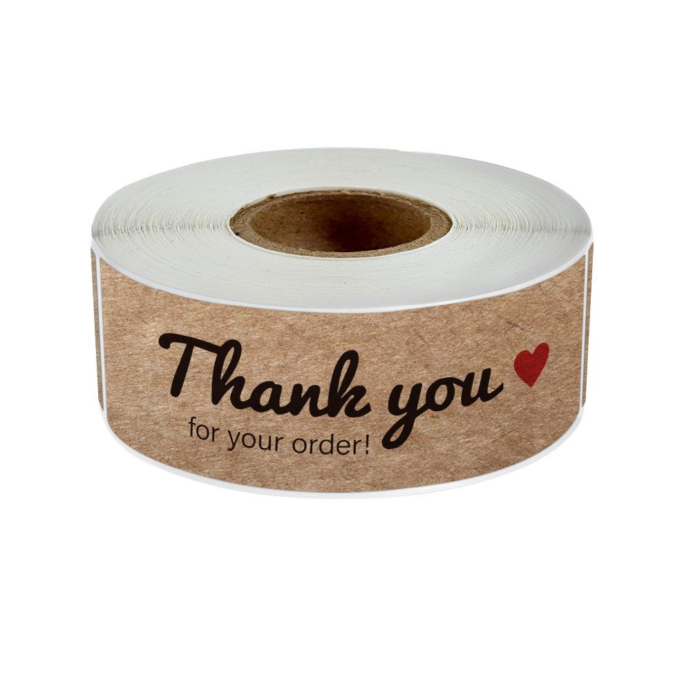 Cowhide Paper Thank You for Your Order Rectangular Sealing Sticker Labels 120 stickers/roll
Cowhide Paper Thank You for Your Order Rectangular Sealing Sticker Labels 120 stickers/roll