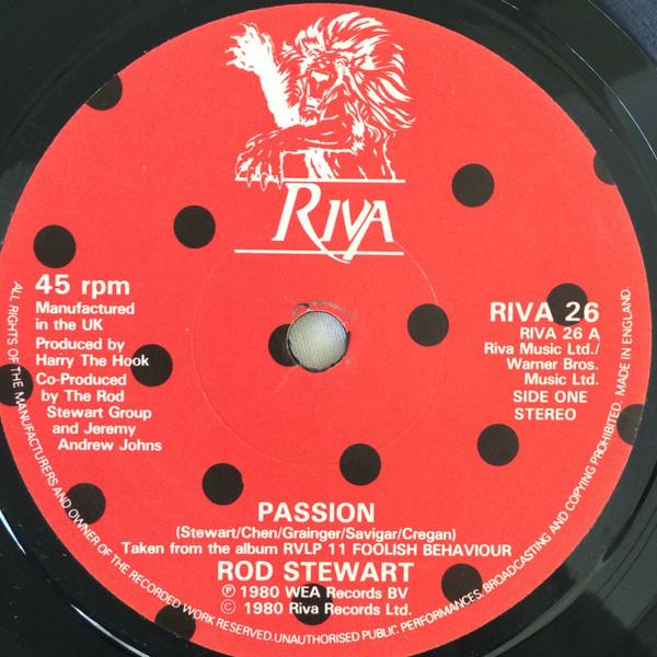 7inch Record ROD STEWART Passion RIVA26 Riva 1980 UK Rock Used
7inch Record ROD STEWART Passion RIVA26 Riva 1980 UK Rock Used