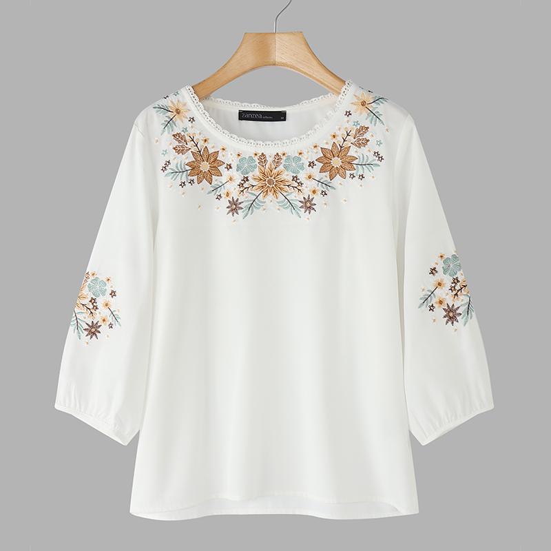 ZANZEA Женская повседневная блузка свободного кроя с вышивкой и рукавом до локтя 5XL белый
ZANZEA Женская повседневная блузка свободного кроя с вышивкой и рукавом до локтя 5XL белый
