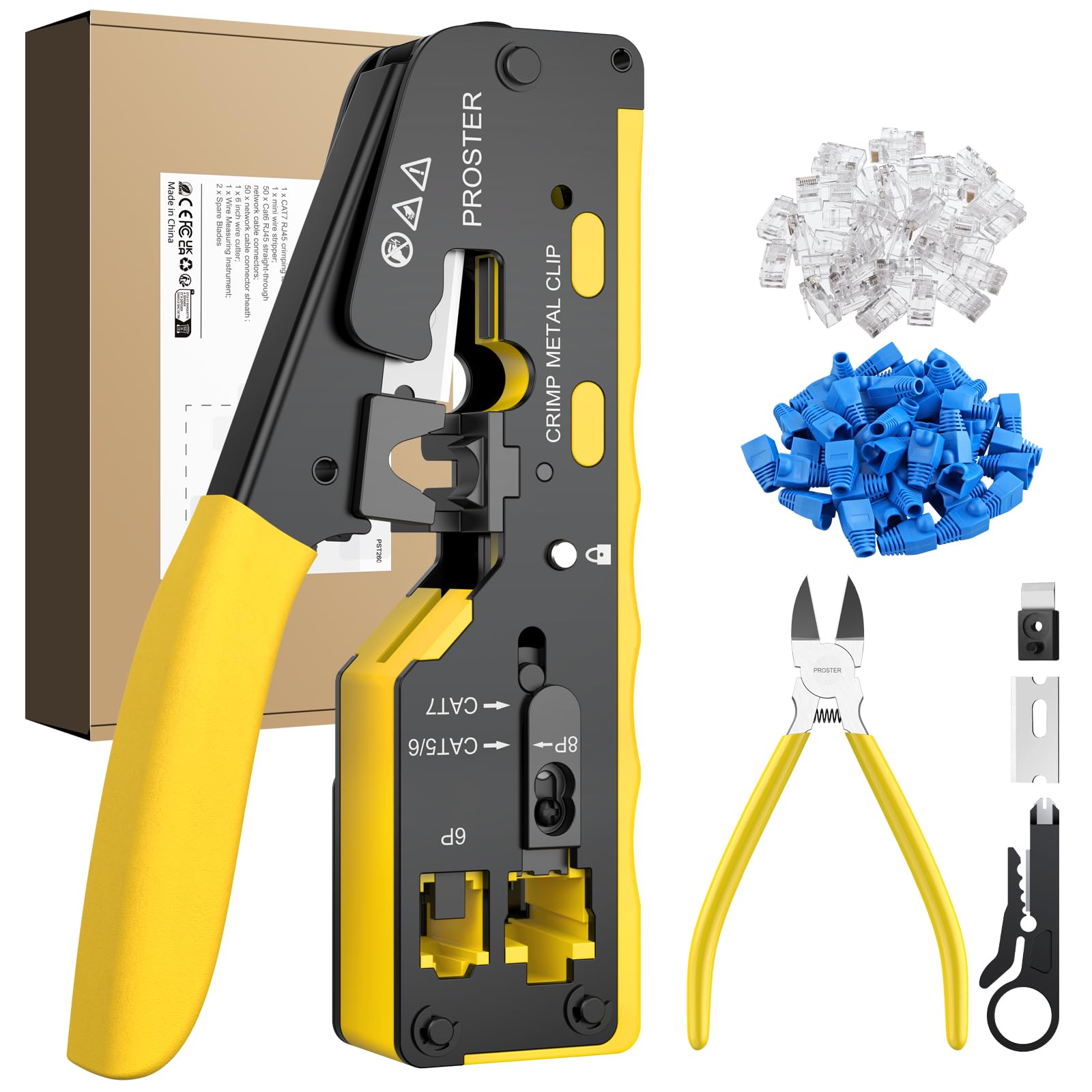 Proster RJ45 Crimping LAN Crimping Compatible with RJ45 Penetrating Connector Cable Replacement Japanese Instruction Manual Compatible with Telephone жовтий
Proster RJ45 Crimping LAN Crimping Compatible with RJ45 Penetrating Connector Cable Replacement Japanese Instruction Manual Compatible with Telephone жовтий