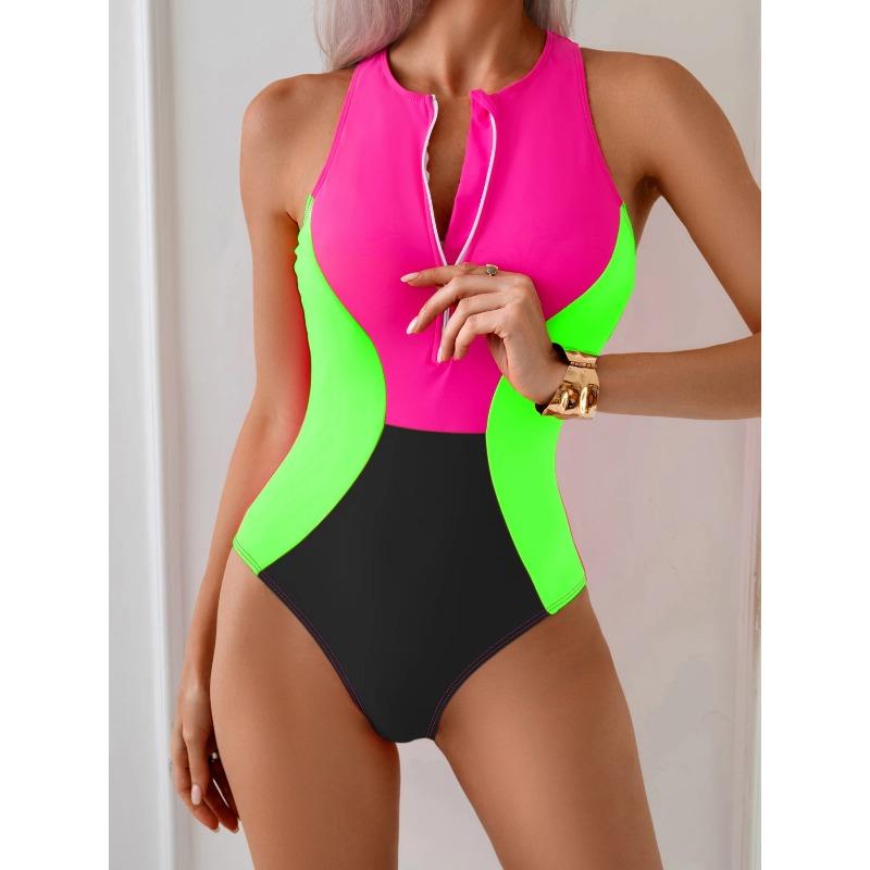2026 New Spliced Color Zipper One Piece Swimsuit For Women Sport Swimwear Female Bodysuit Monokini Bathing Suit Summer Beachwear XXL фарби люмінесцентні зелений колір
2026 New Spliced Color Zipper One Piece Swimsuit For Women Sport Swimwear Female Bodysuit Monokini Bathing Suit Summer Beachwear XXL фарби люмінесцентні зелений колір