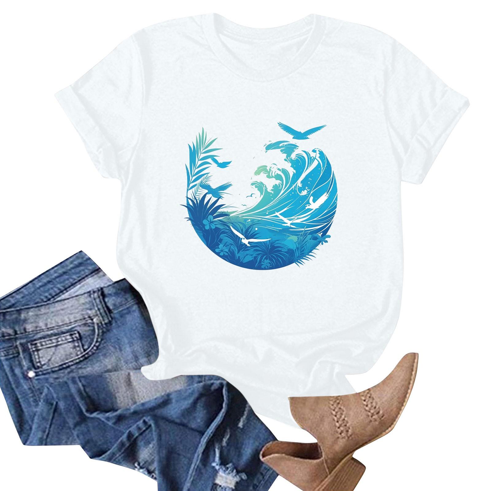 Женская футболка с коротким рукавом и гавайским цветочным принтом XL белый
Женская футболка с коротким рукавом и гавайским цветочным принтом XL белый