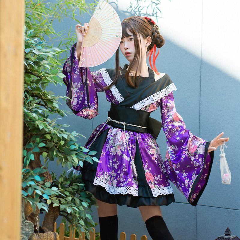 Japanese Traditional Kimono Formal Wear for Women Cosplay Photography Anime Performance Stage Costumes Jigoku Jodo Dance Purple M
Japanese Traditional Kimono Formal Wear for Women Cosplay Photography Anime Performance Stage Costumes Jigoku Jodo Dance Purple M