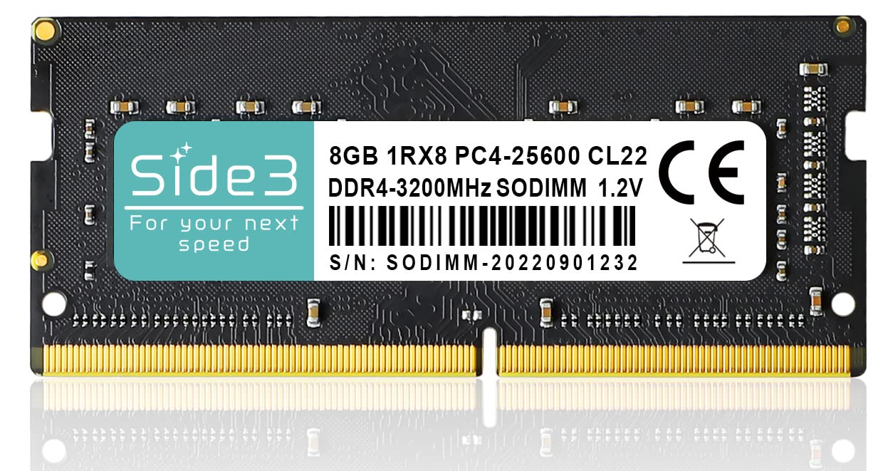 Side3 DELL Expansion Laptop Memory Inspiron Latitude Compatible DDR4-3200MHz PC4-25600 (8GB)
Side3 DELL Expansion Laptop Memory Inspiron Latitude Compatible DDR4-3200MHz PC4-25600 (8GB)
