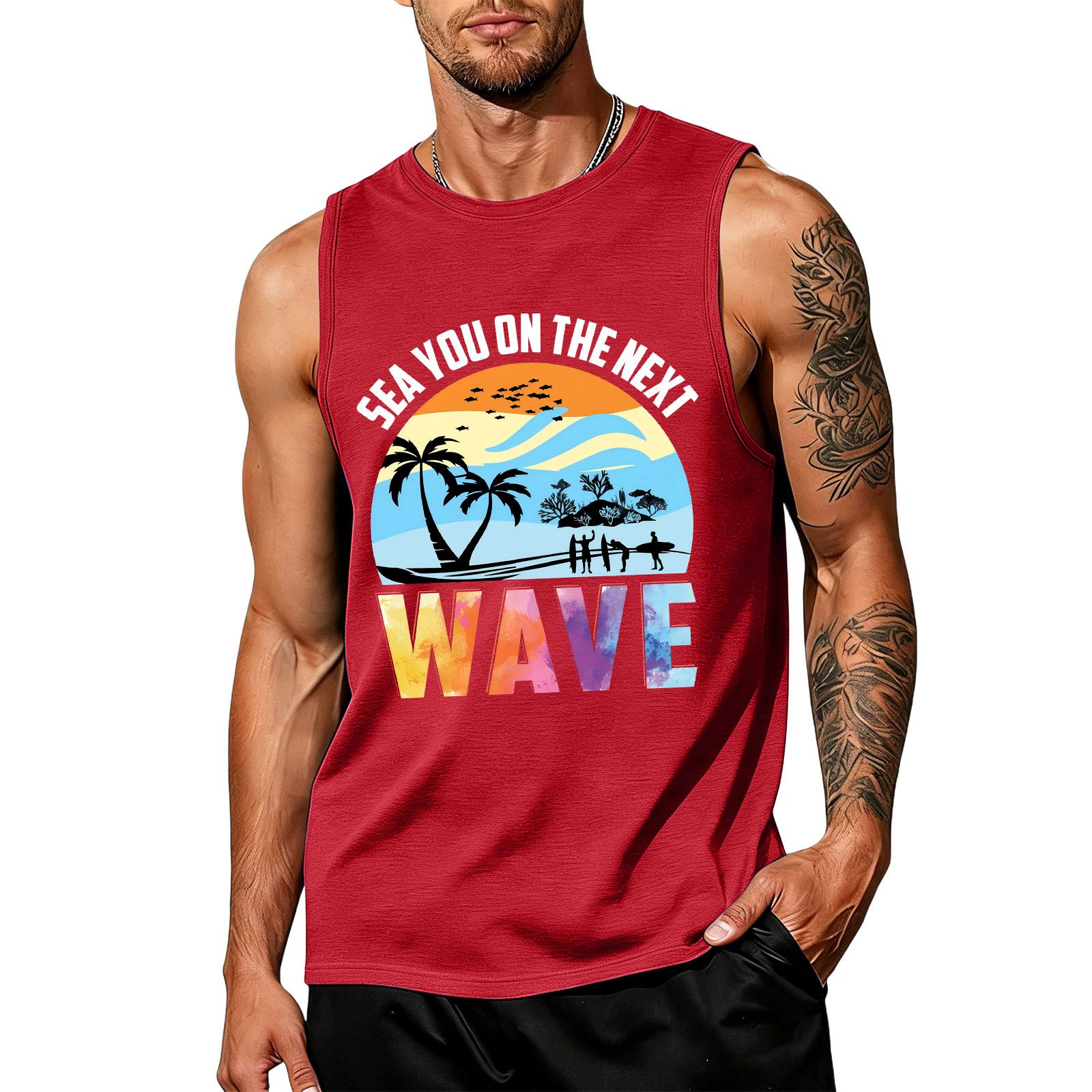 Mens Sleeveless Tank Top Crew Neck Casual Fit Surfer Print Lightweight Summer Beach Shirt for Outdoor Sports Fitness S красный
Mens Sleeveless Tank Top Crew Neck Casual Fit Surfer Print Lightweight Summer Beach Shirt for Outdoor Sports Fitness S красный