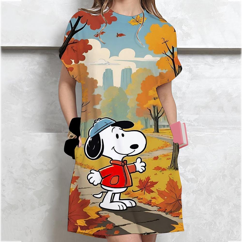 Жіноча сукня з принтом Snoopy Літня вільна з принтом Круглий виріз Короткий рукав Зручна Повсякденна Великого розміру M
Жіноча сукня з принтом Snoopy Літня вільна з принтом Круглий виріз Короткий рукав Зручна Повсякденна Великого розміру M
