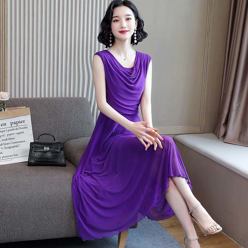 Casual Elegant Mesh Sleeveless Dress Women Summer Slim Waist Plus Size Long Chiffon Dress Fashion 4XL
Casual Elegant Mesh Sleeveless Dress Women Summer Slim Waist Plus Size Long Chiffon Dress Fashion 4XL