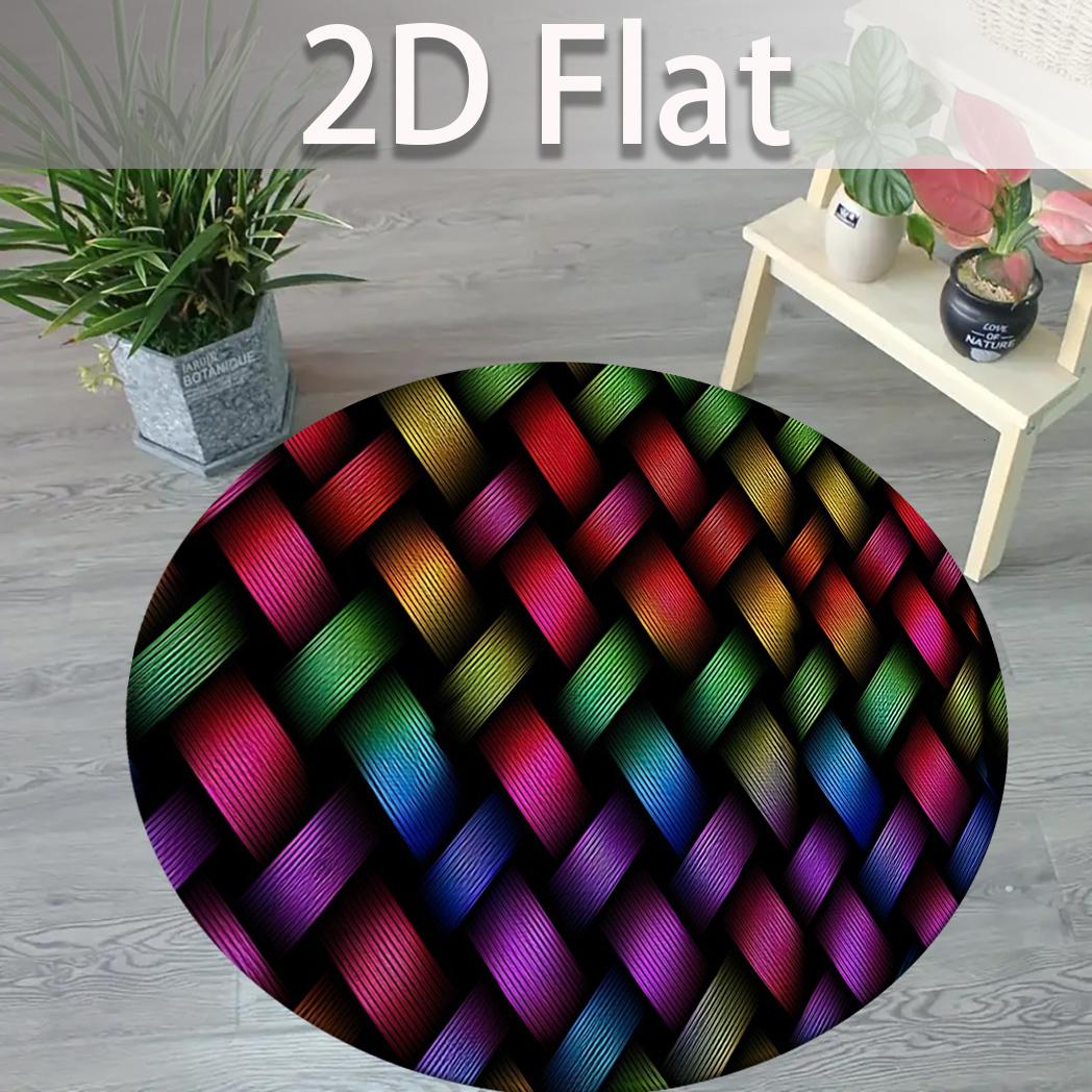 2D Rainbow Weave Round Rug Flannel Soft Non Slip Floor Mat Colorful Modern Decor for Living Room Bedroom Outdoor Patio Garden 60cm
2D Rainbow Weave Round Rug Flannel Soft Non Slip Floor Mat Colorful Modern Decor for Living Room Bedroom Outdoor Patio Garden 60cm