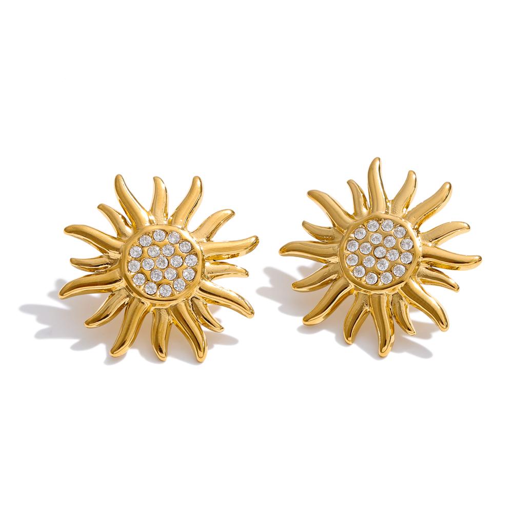 Yhpup Stainless Steel Cubic Zirconia Sun Stud Earrings for All Occasions Gold Platinum PVD Plated Daily Young Jewelry Waterproof
Yhpup Stainless Steel Cubic Zirconia Sun Stud Earrings for All Occasions Gold Platinum PVD Plated Daily Young Jewelry Waterproof