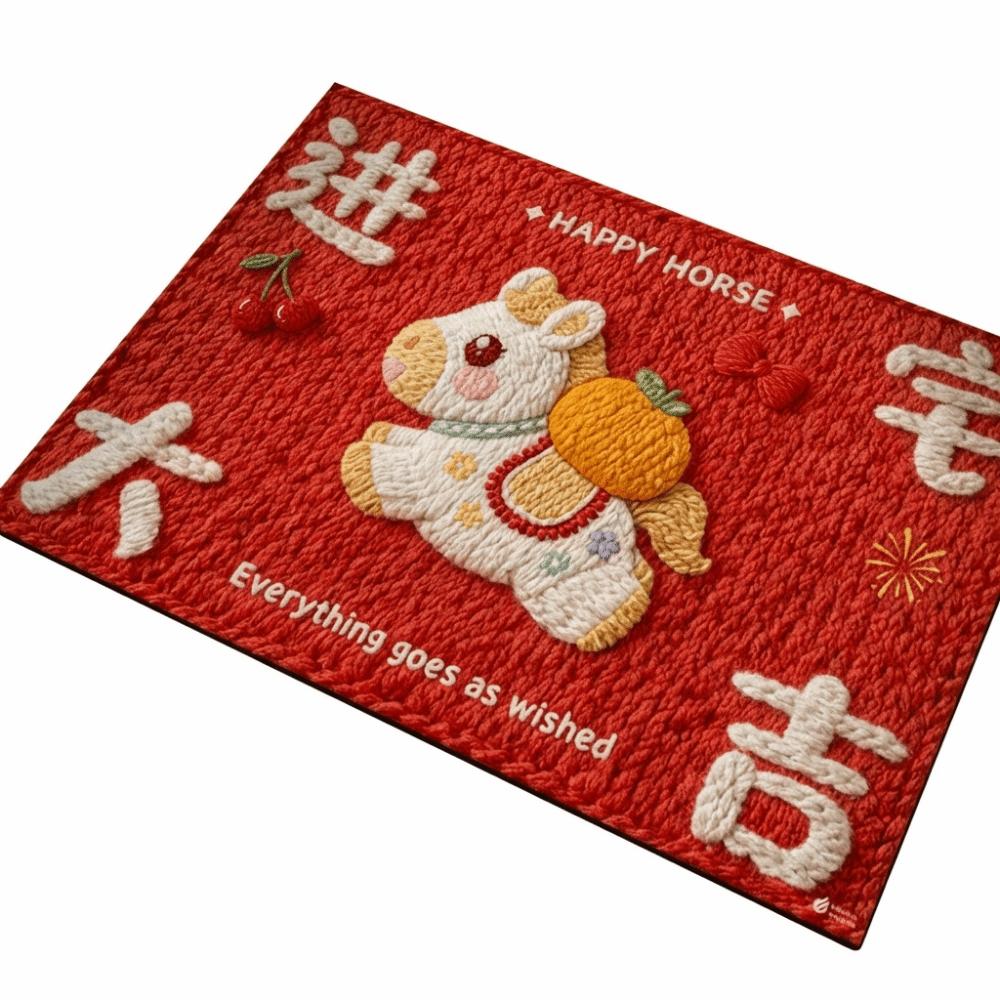 New Horse Pattern New Year Door Mat Non-slip Door Carpet Red Water Absorption Bath Mat Home Decorations
New Horse Pattern New Year Door Mat Non-slip Door Carpet Red Water Absorption Bath Mat Home Decorations