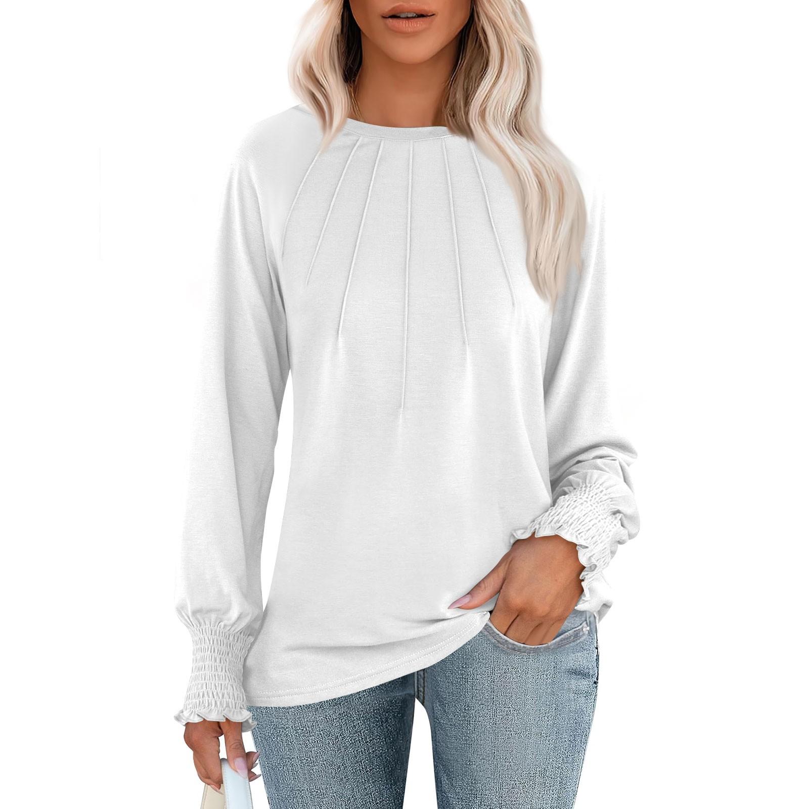 Женская повседневная мода Туники Топы с оборками на рукавах Круглый вырез Рубашки Плиссированные блузки спереди M белый
Женская повседневная мода Туники Топы с оборками на рукавах Круглый вырез Рубашки Плиссированные блузки спереди M белый