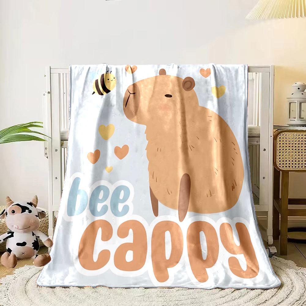 A capybara with hearts, a bee, and text saying bee cappy . for all seasons blanket lunch break throw gift 80cm x 120cm
A capybara with hearts, a bee, and text saying bee cappy . for all seasons blanket lunch break throw gift 80cm x 120cm