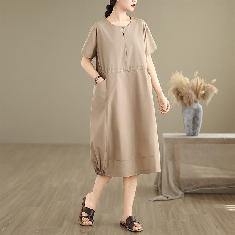 Новое хлопковое винтажное платье больших размеров с короткими рукавами для женщин, повседневное свободное длинное летнее платье XL хаки
Новое хлопковое винтажное платье больших размеров с короткими рукавами для женщин, повседневное свободное длинное летнее платье XL хаки