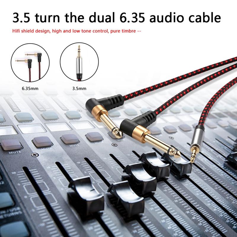 1m JY-01 3.5mm Male to Dual 90 Degree 6.35mm Male Right Angle Y Cable AUX Splitter Audio Cord for Speaker Amplifier Mixer As Shown A
1m JY-01 3.5mm Male to Dual 90 Degree 6.35mm Male Right Angle Y Cable AUX Splitter Audio Cord for Speaker Amplifier Mixer As Shown A