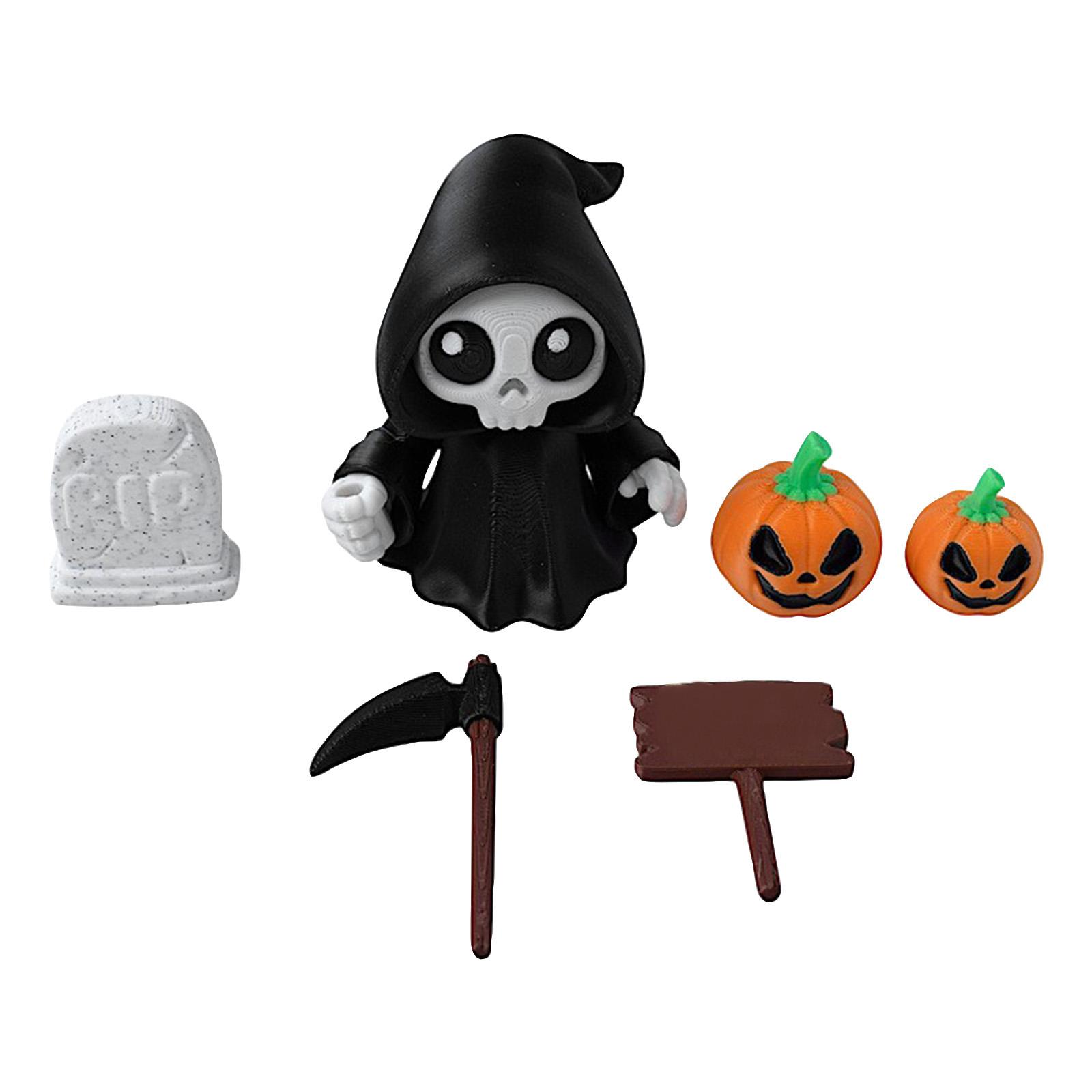 Halloween Decoration Set, Cute Grim Figurine With Pumpkins And Accessories, 3.46 Inch Height One Size
Halloween Decoration Set, Cute Grim Figurine With Pumpkins And Accessories, 3.46 Inch Height One Size