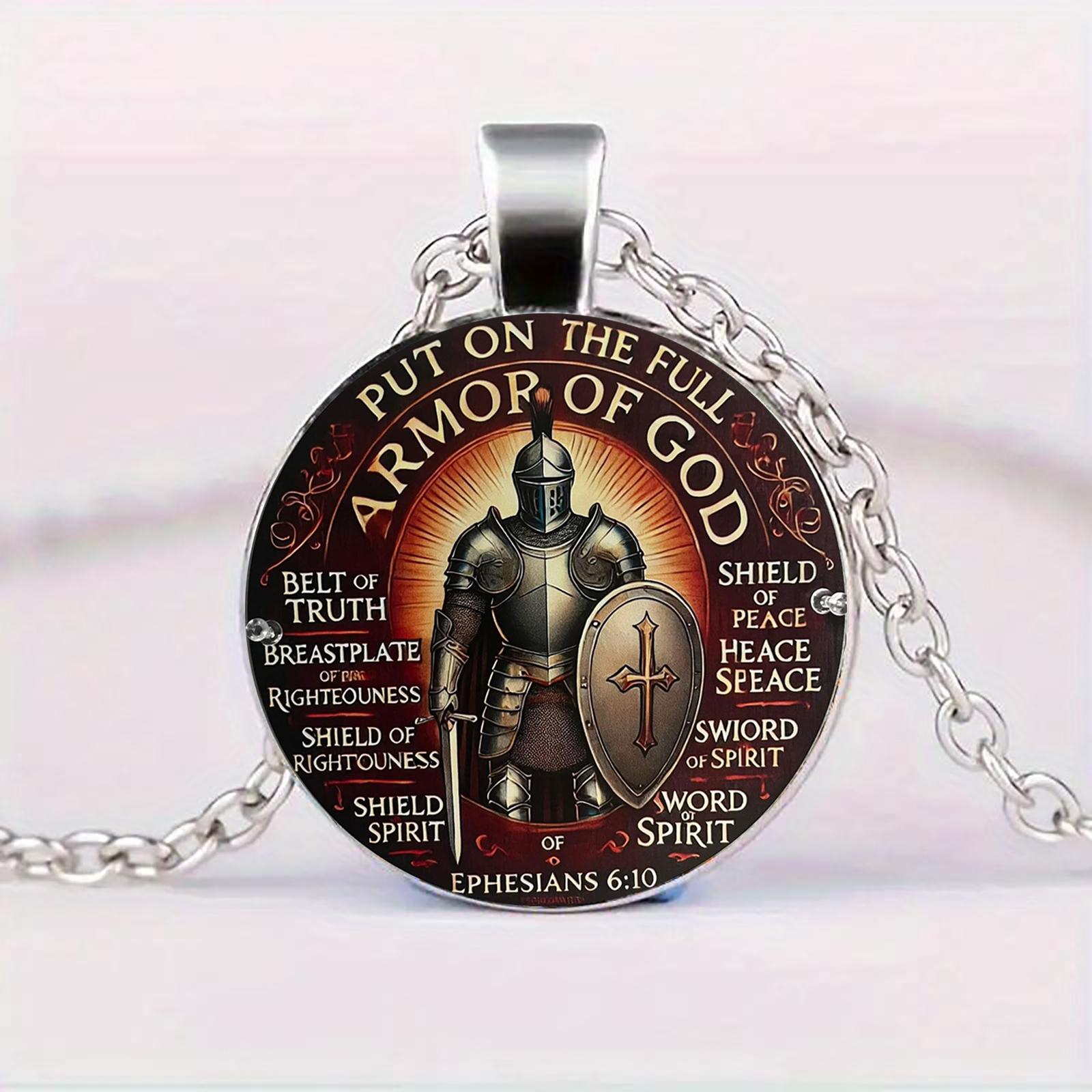 Винтажный христианский Ефесянам 6:10 Бог полностью вооружен кулон ожерелье. Камень времени подходит для ношения мужчинами и женщинами в качестве подарка для повседневного использования.
Винтажный христианский Ефесянам 6:10 Бог полностью вооружен кулон ожерелье. Камень времени подходит для ношения мужчинами и женщинами в качестве подарка для повседневного использования.
