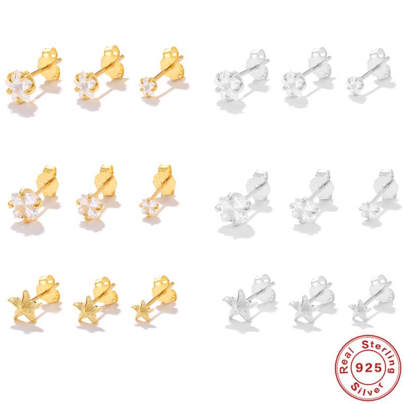 Star Geometric Starfish Base Stacked Earrings Earrings Earrings Stud Earrings Three-Piece Set Three-Piece Set S925 Sterling Silver 925 Silver
Star Geometric Starfish Base Stacked Earrings Earrings Earrings Stud Earrings Three-Piece Set Three-Piece Set S925 Sterling Silver 925 Silver