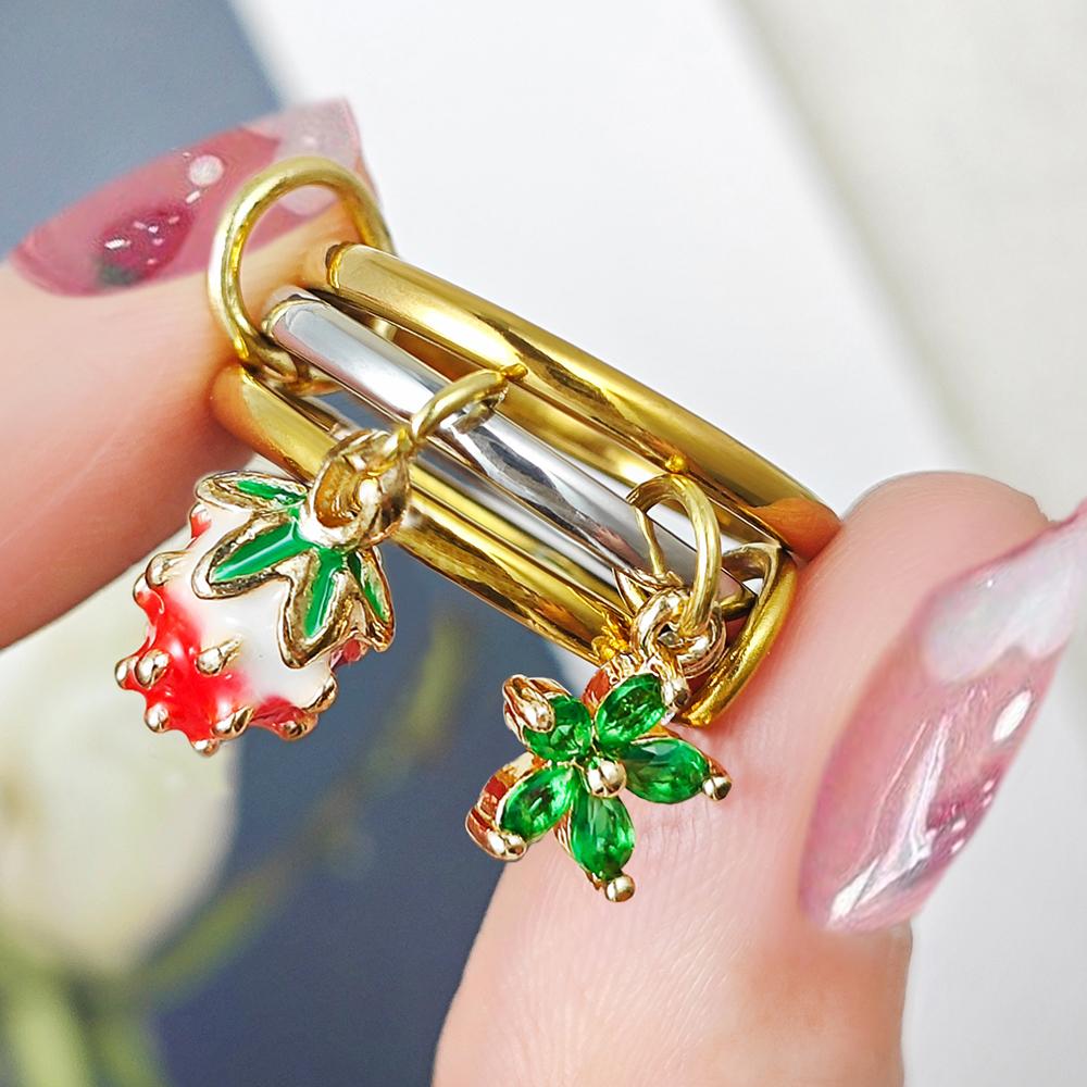 Sweet Strawberry Flower Charm Ring Set For Girls INS New Stainless Steel Stacking Spinelli Kilcollin Rings Handmade Y2K Jewelry 13
Sweet Strawberry Flower Charm Ring Set For Girls INS New Stainless Steel Stacking Spinelli Kilcollin Rings Handmade Y2K Jewelry 13