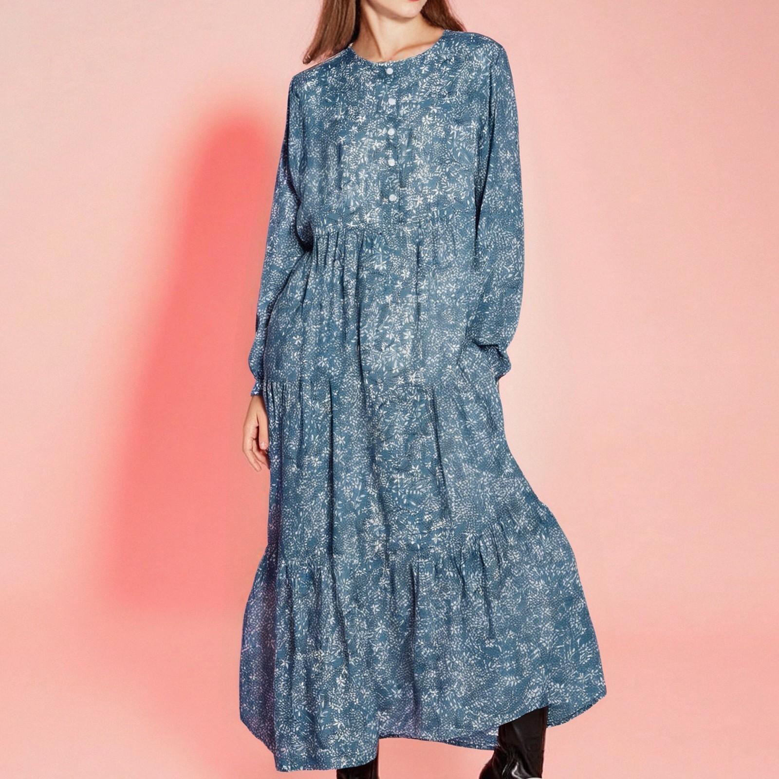 Женские модные повседневные платья с круглым вырезом и длинным рукавом с цветочным принтом M
Женские модные повседневные платья с круглым вырезом и длинным рукавом с цветочным принтом M