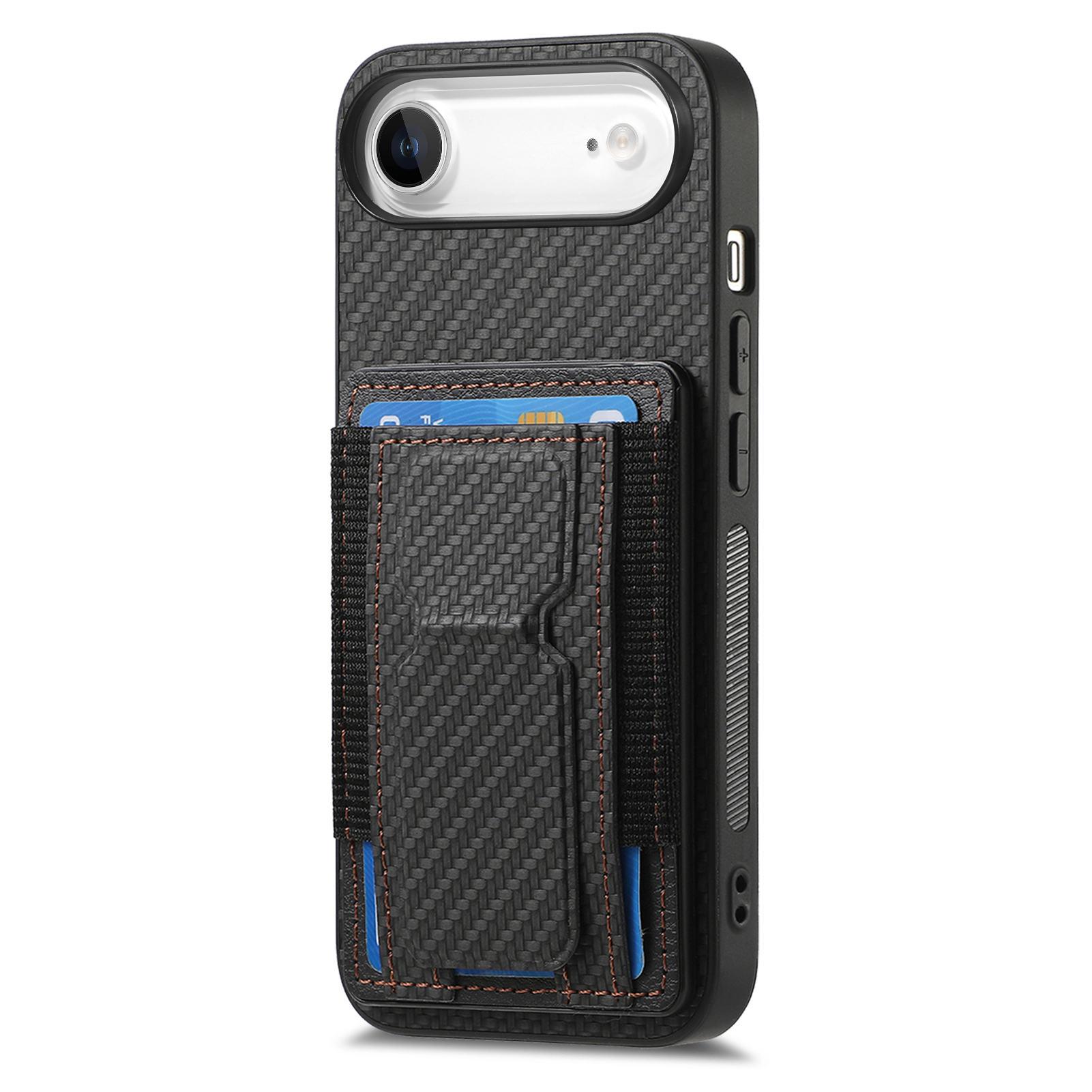 For iPhone Air Case with Card Holder Kickstand Fiber Pattern Leather Back Cover
For iPhone Air Case with Card Holder Kickstand Fiber Pattern Leather Back Cover