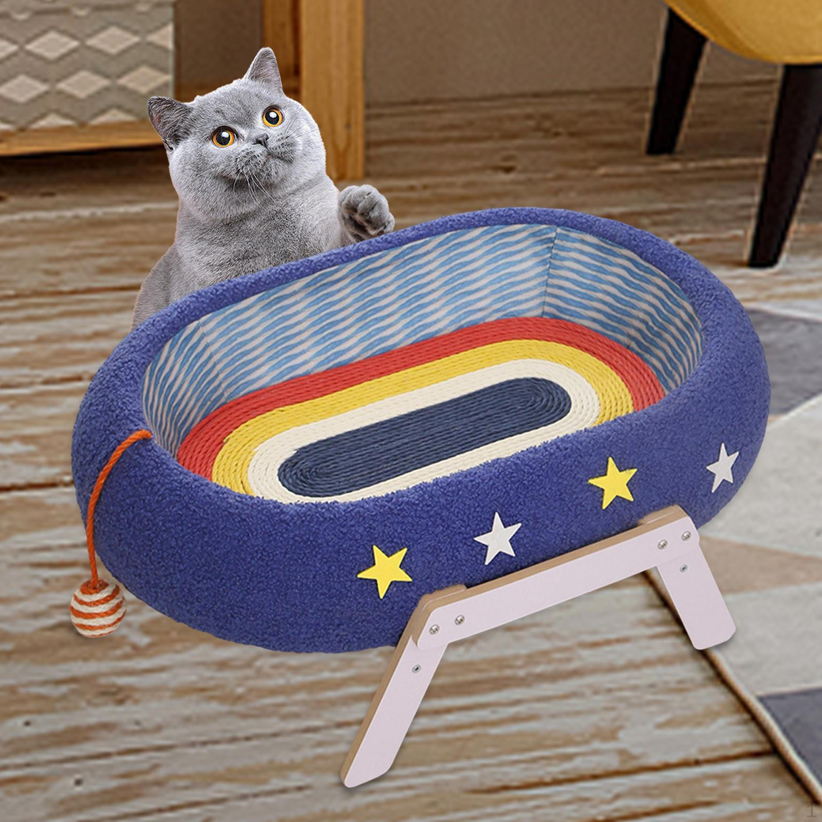 Cat Scratching Board, Oval Pet Scratch Pad with Stand Teaser Sticks Furniture Protector
Cat Scratching Board, Oval Pet Scratch Pad with Stand Teaser Sticks Furniture Protector
