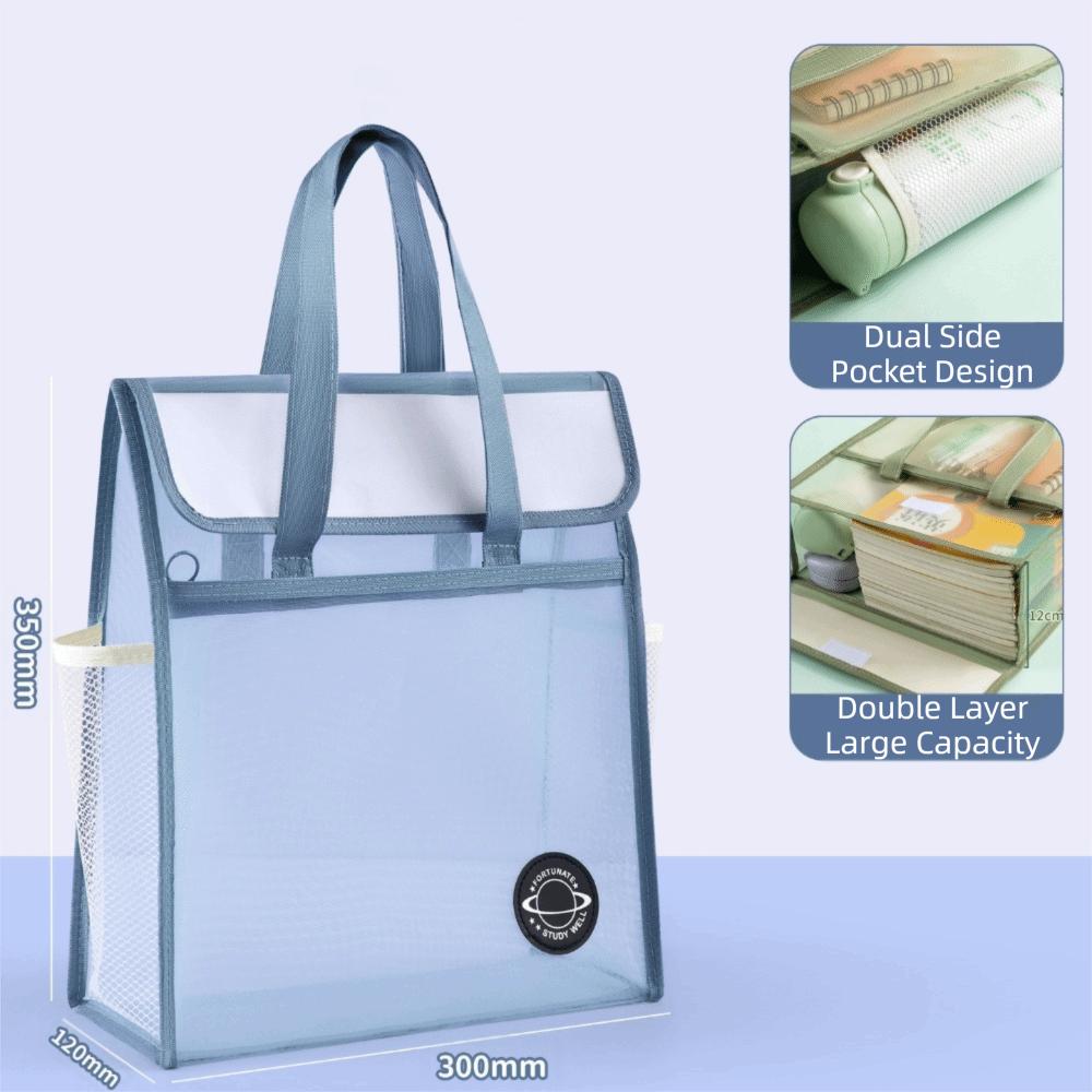 Thickened Material Mesh Hand Book Bag Mesh Design Large Capacity Primary Tutoring Bags Portable Handle Double Layer синій
Thickened Material Mesh Hand Book Bag Mesh Design Large Capacity Primary Tutoring Bags Portable Handle Double Layer синій