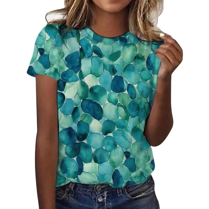 Printed pattern short-sleeved round neck T-shirt spring and summer casual women s clothing XL
Printed pattern short-sleeved round neck T-shirt spring and summer casual women s clothing XL