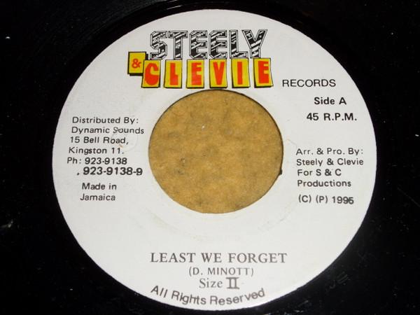7inch Record SIZE II - Least We Forget NONE Steely & Clevie 1995 Jamaica Reggae, Ska & Dub Used
7inch Record SIZE II - Least We Forget NONE Steely & Clevie 1995 Jamaica Reggae, Ska & Dub Used