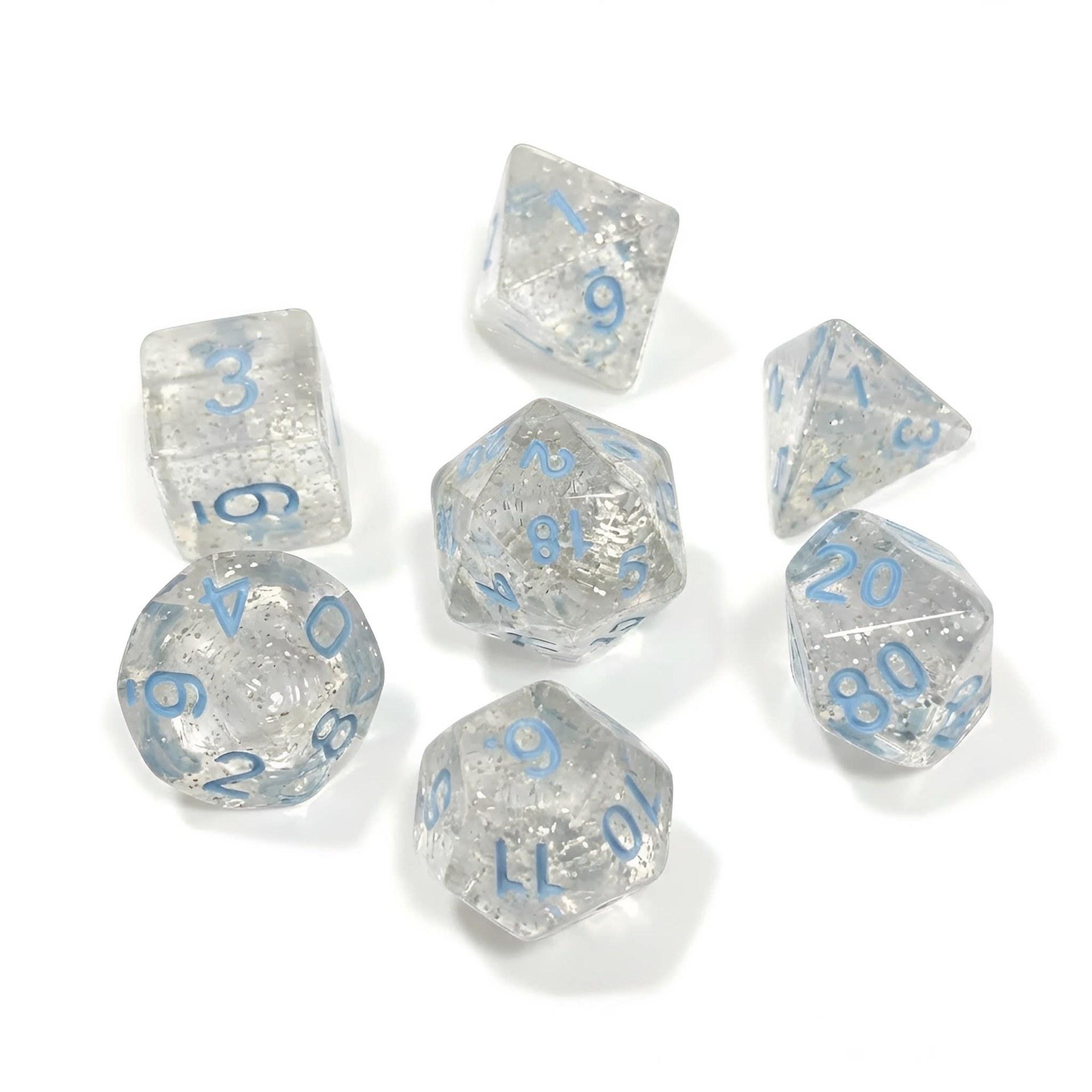 Transparent Glitter Acrylic Dice Set in Granular Form Crystal Dice
Transparent Glitter Acrylic Dice Set in Granular Form Crystal Dice