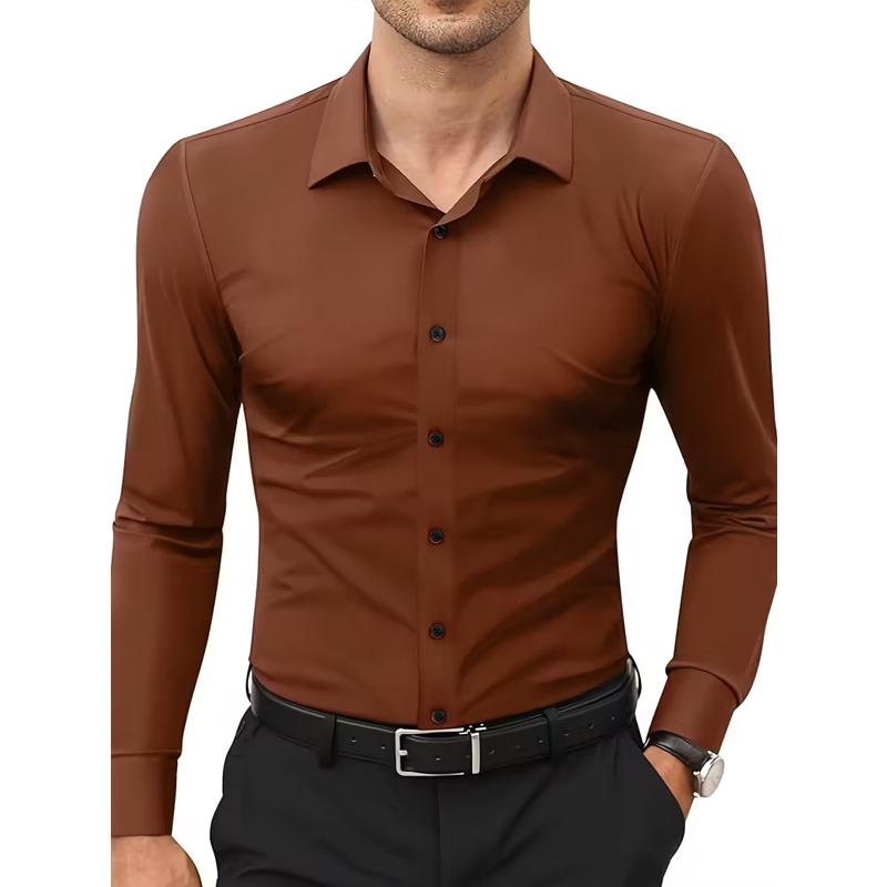 Spring Autumn New Men Long Sleeve Pure Color Shirt Men 100% Polyester Business Casual Shirt Tops 3XL коричневий
Spring Autumn New Men Long Sleeve Pure Color Shirt Men 100% Polyester Business Casual Shirt Tops 3XL коричневий