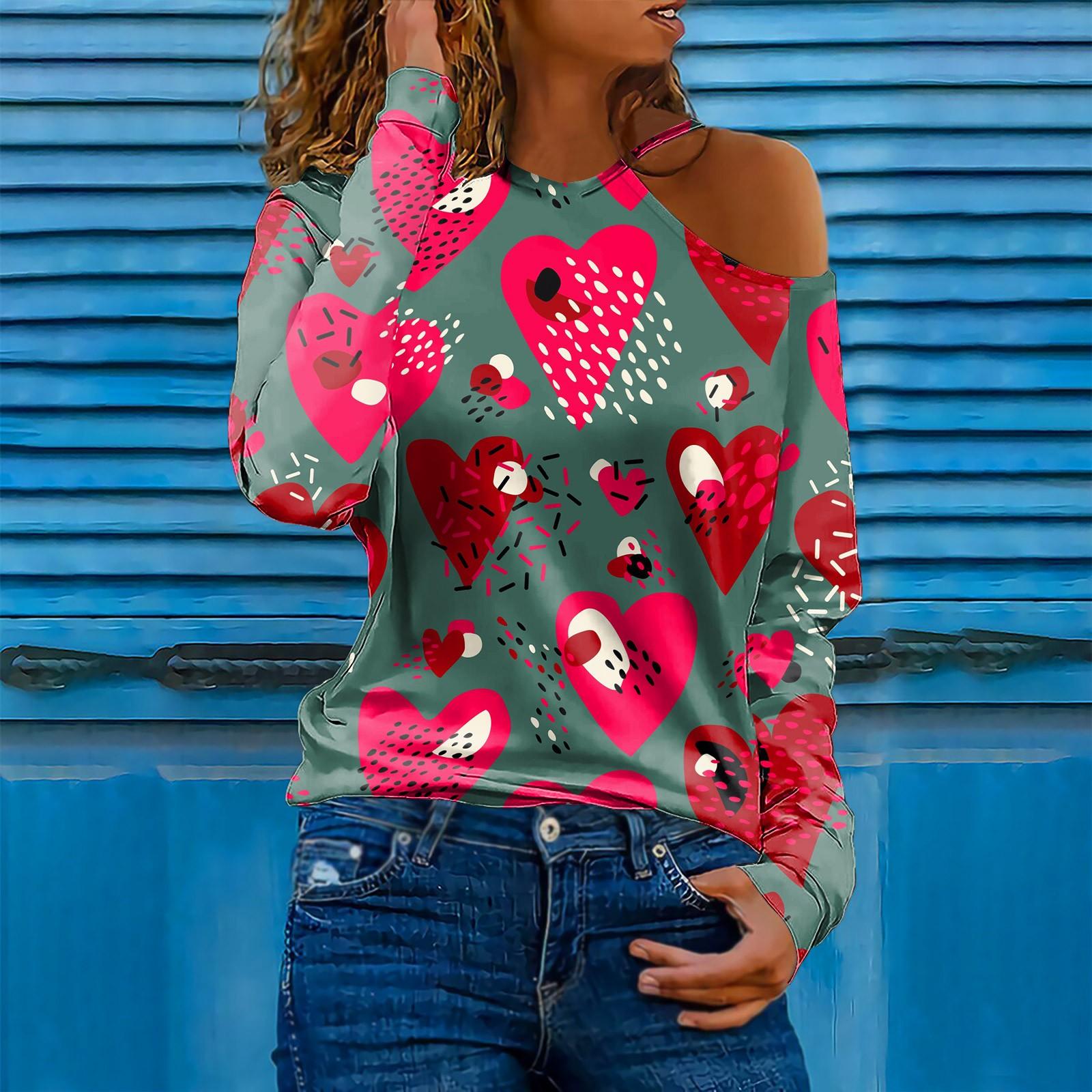 Женский модный повседневный топ с открытыми плечами и длинными рукавами с принтом ко Дню святого Валентина S
Женский модный повседневный топ с открытыми плечами и длинными рукавами с принтом ко Дню святого Валентина S