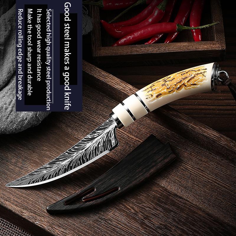Professional boning knife with blade cover, Japanese kitchen knife, high-hardness forged Damascus steel textured kitchen knife
Professional boning knife with blade cover, Japanese kitchen knife, high-hardness forged Damascus steel textured kitchen knife