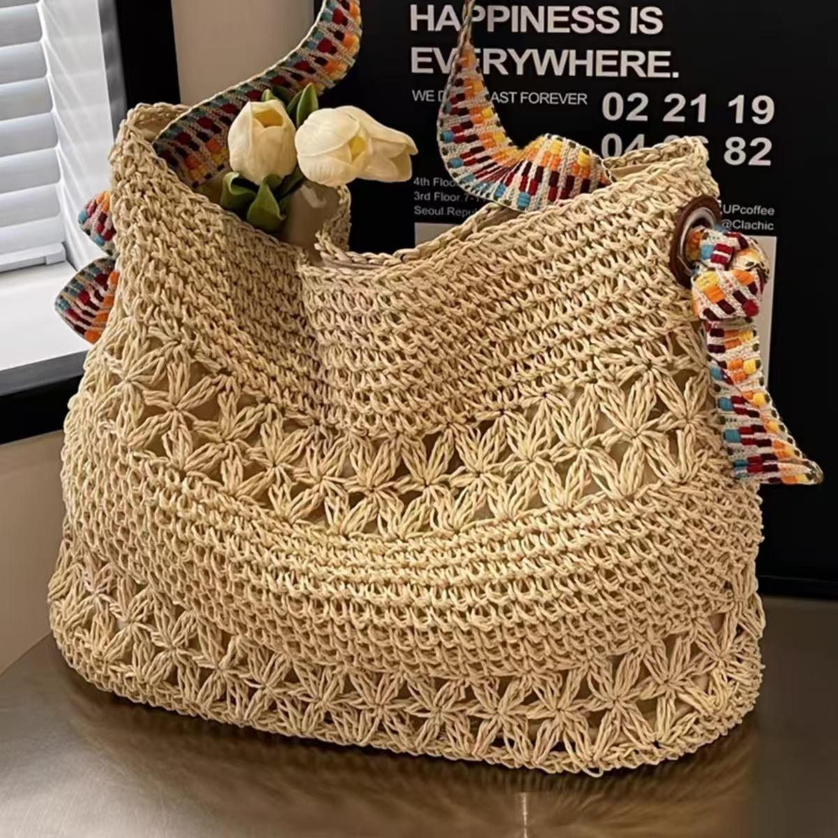Holiday Style Straw Woven Bag Women s Rainbow Seaside Beach Large-capacity Single-shoulder Tote 32x31x12 off білий колір
Holiday Style Straw Woven Bag Women s Rainbow Seaside Beach Large-capacity Single-shoulder Tote 32x31x12 off білий колір