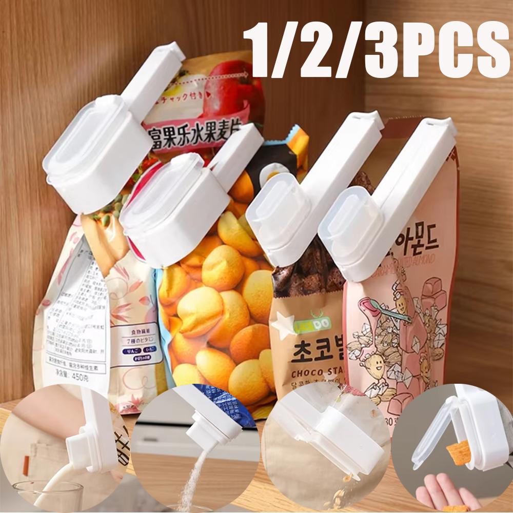 1-3Pc Food Bag Clips With Pour Spouts Storage Bag Sealing Fresh-Keeping Snack Candy Storage Fresh Kitchen Reuseable Bag Clip
1-3Pc Food Bag Clips With Pour Spouts Storage Bag Sealing Fresh-Keeping Snack Candy Storage Fresh Kitchen Reuseable Bag Clip