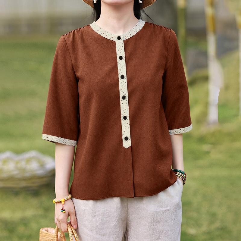 ZANZEA Women Casual Round Neck Loose 3/4 Sleeve Splice Blouse 2XL іржавий
ZANZEA Women Casual Round Neck Loose 3/4 Sleeve Splice Blouse 2XL іржавий