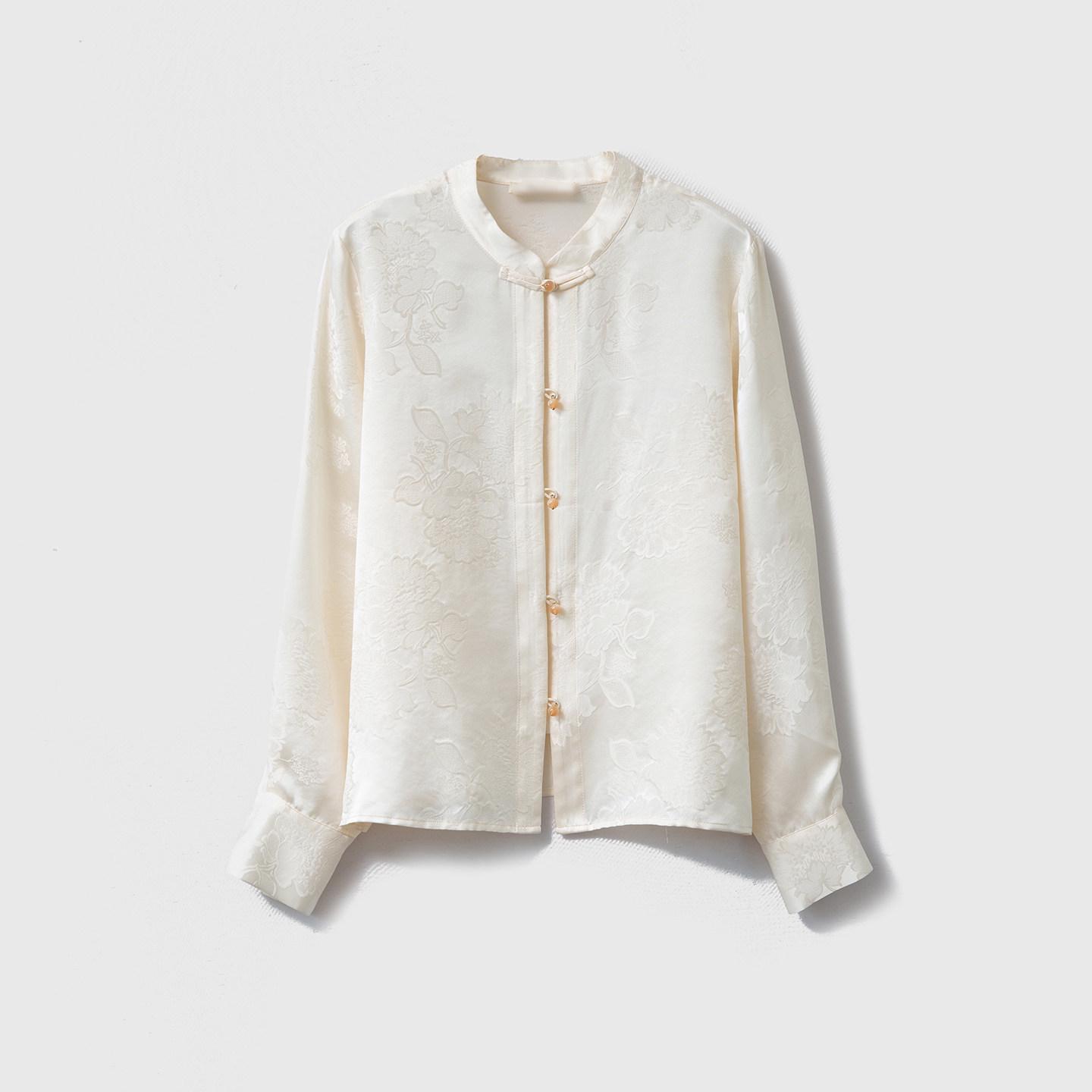 Women s 100% Mulberry Silk Floral Jacquard Shirt with Stand Collar and Frog Button, Long Sleeve Spring Top XL перлина білого кольору
Women s 100% Mulberry Silk Floral Jacquard Shirt with Stand Collar and Frog Button, Long Sleeve Spring Top XL перлина білого кольору