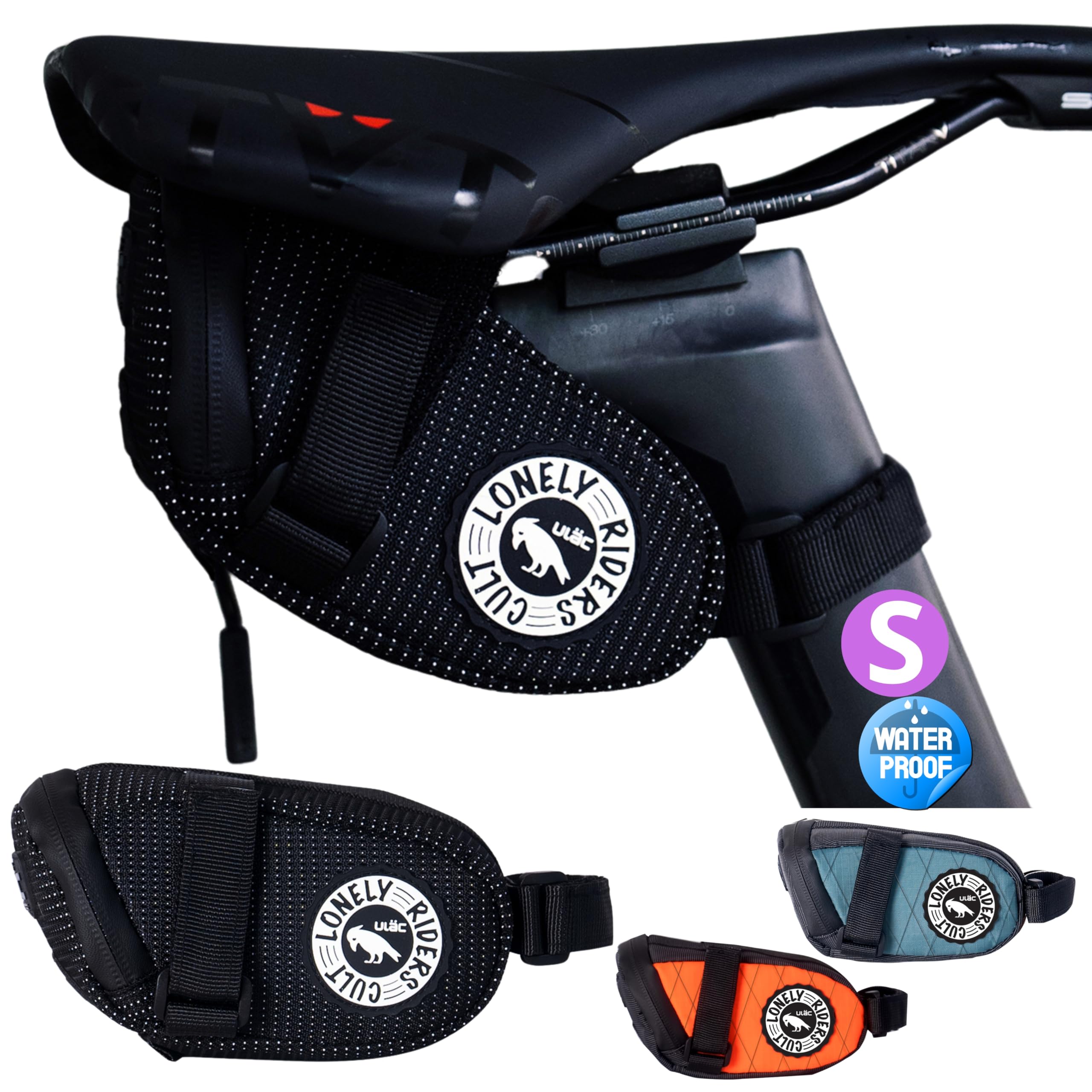 ULAC NEO PORTER RADTAIL Велосипедная подседельная сумка Водонепроницаемая велосипедная подседельная сумка для хранения велосипедных аксессуаров - (Черный, 0.6 л)