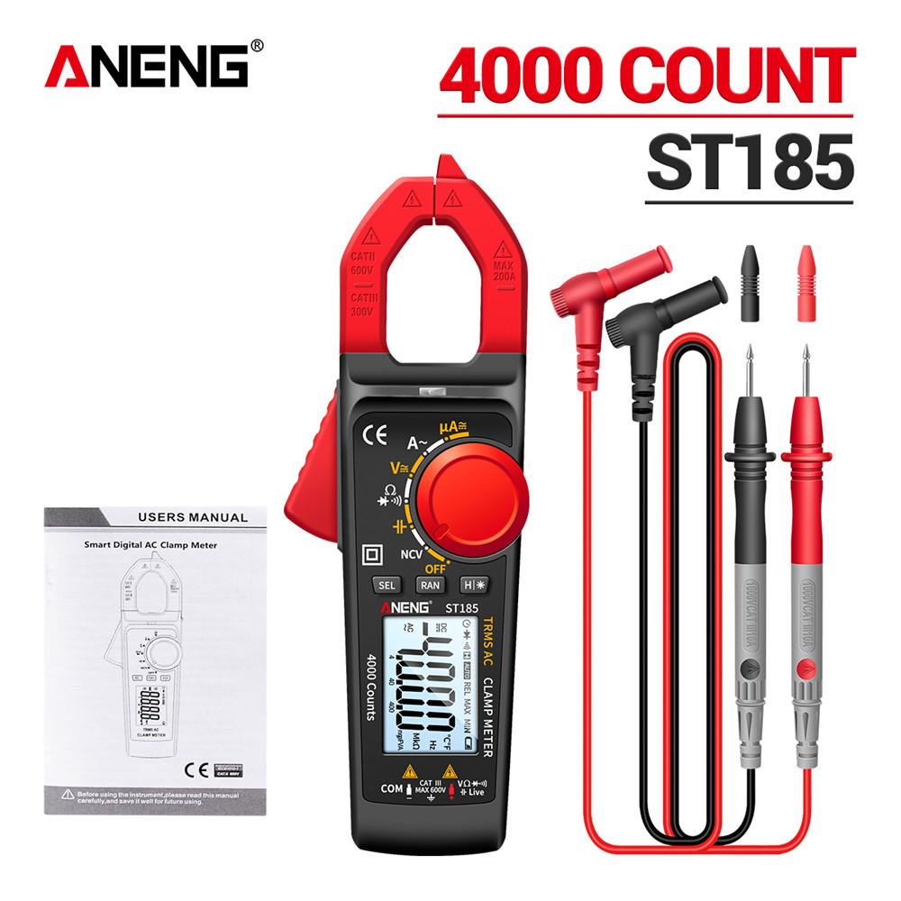 St185 Цифрові кліщі Мультиметр 4000 відліків True Rms 200a Амперметр Тестер напруги Гц Ємність Ncv Ом Перевірка діода ST185
St185 Цифрові кліщі Мультиметр 4000 відліків True Rms 200a Амперметр Тестер напруги Гц Ємність Ncv Ом Перевірка діода ST185