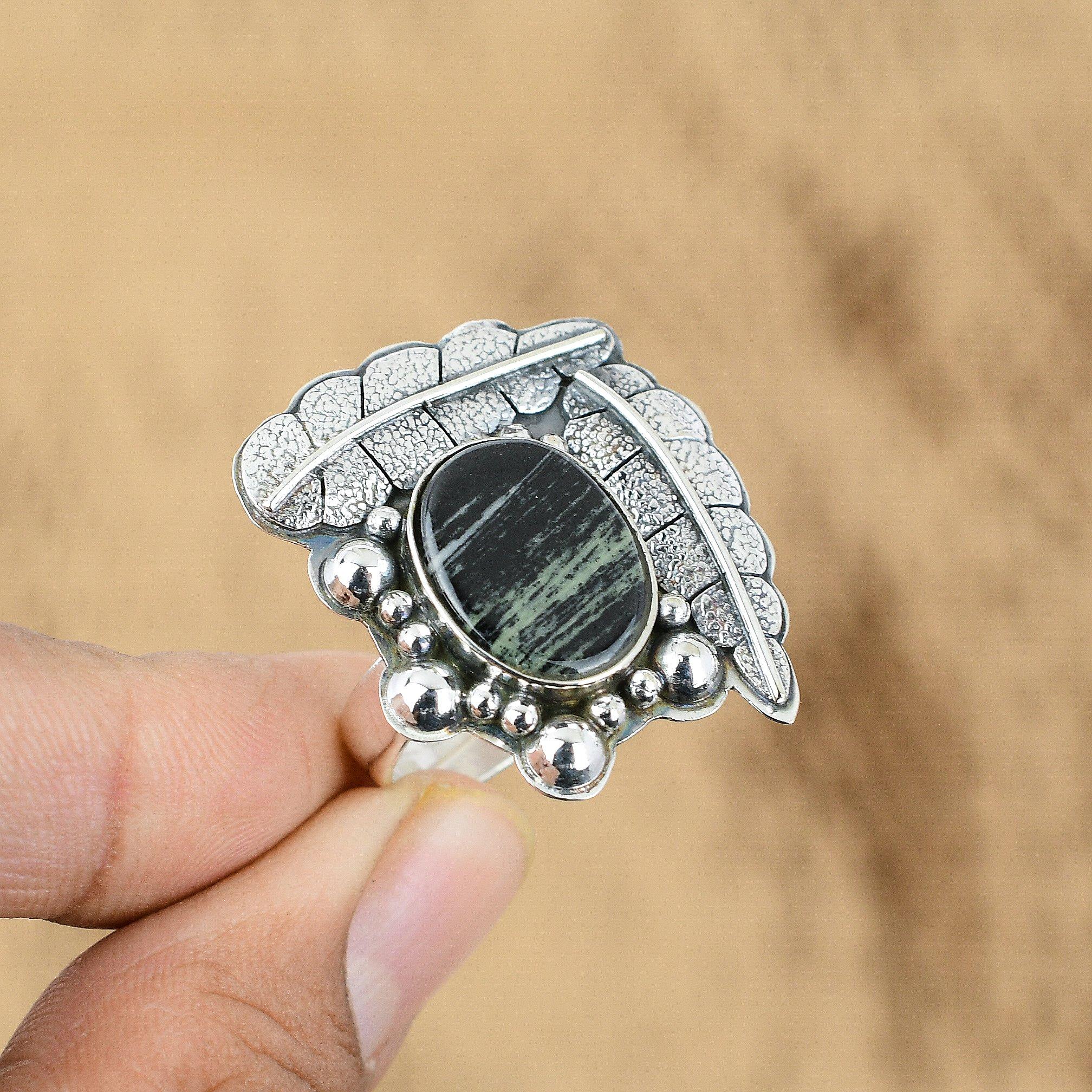 Oval Natural Silver Leaf Jasper 925 Silver Handcrafted Promise Engagement Ring Yes
Oval Natural Silver Leaf Jasper 925 Silver Handcrafted Promise Engagement Ring Yes