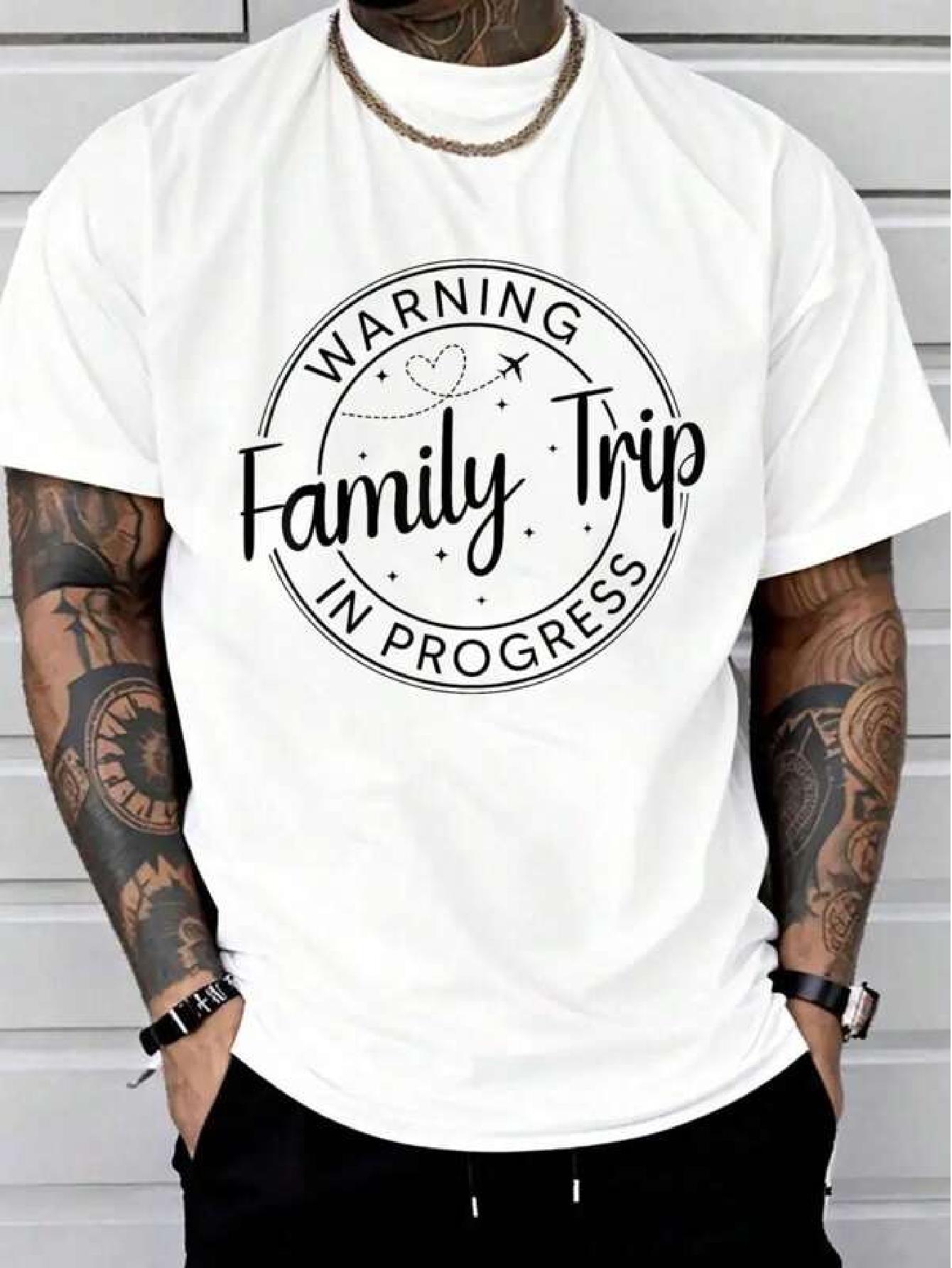Cotton Warning Family Trip in Progress Graphic T-shirt - Casual Short Sleeve Round Neck Tee with Airplane & Stars Print XXXXL
Cotton Warning Family Trip in Progress Graphic T-shirt - Casual Short Sleeve Round Neck Tee with Airplane & Stars Print XXXXL